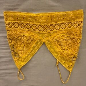 Yellow Embroidered Lace Top Free People